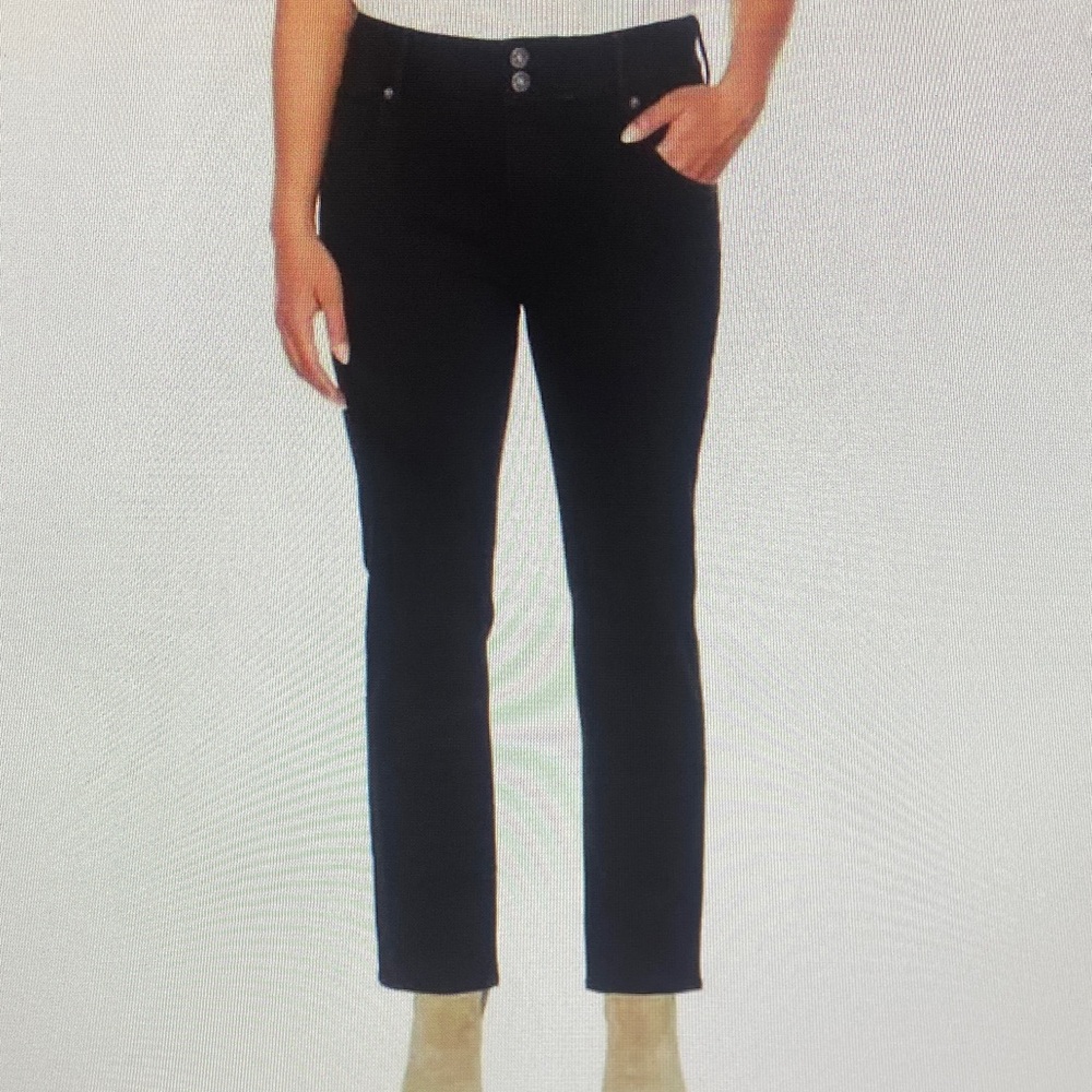 HUDSON Straight Stretch Denim Jeans  Flap Pocket Slim Fit Mid-Rise Black